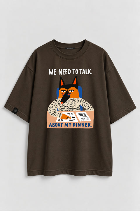 Oversize'owa koszulka "We need to talk"