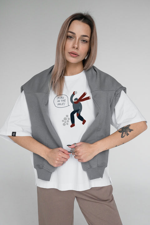 Oversized Unisex T-shirt "Fire in the hole!"