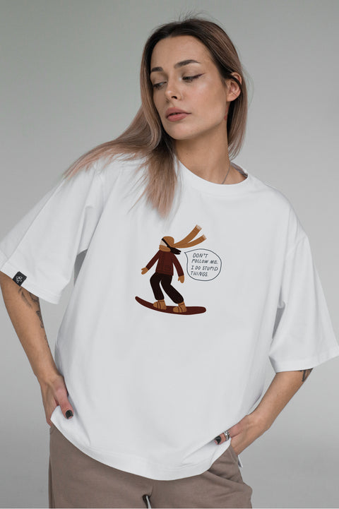 Oversize'owa koszulka unisex "Don't follow me"