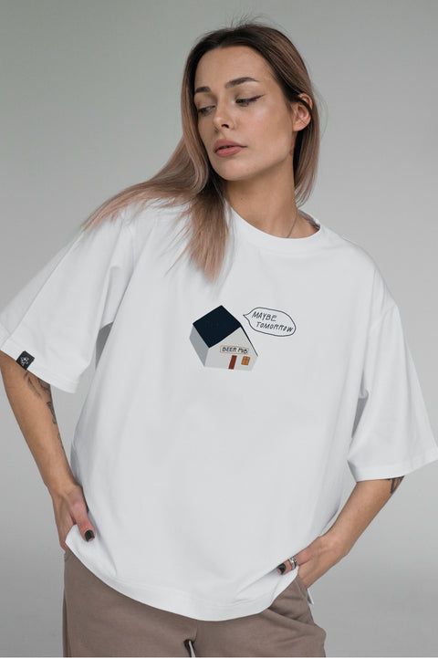 Oversized Unisex T-shirt "Maybe tomorrow"