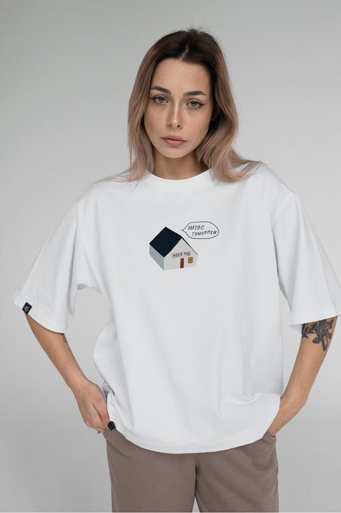 Oversized Unisex T-shirt "Maybe tomorrow"