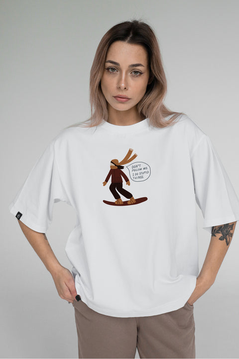 Oversize'owa koszulka unisex "Don't follow me"