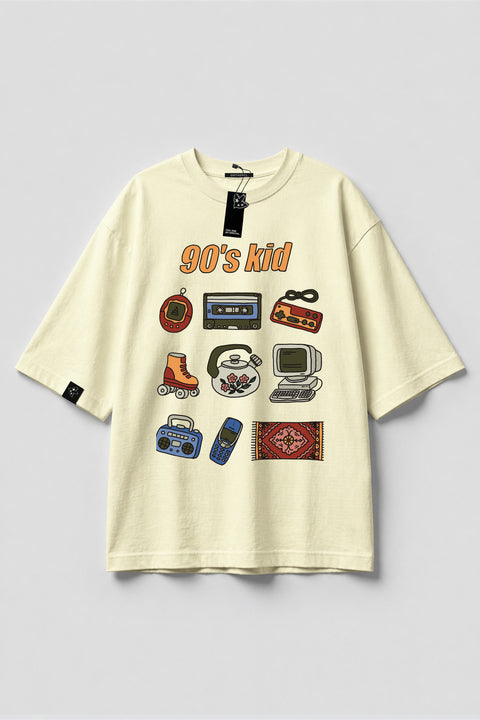 Oversize'owa koszulka "90's kid"