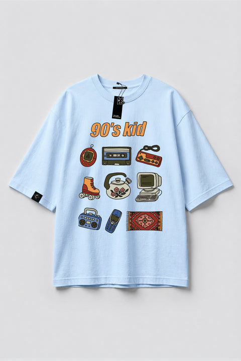 Oversize'owa koszulka "90's kid"