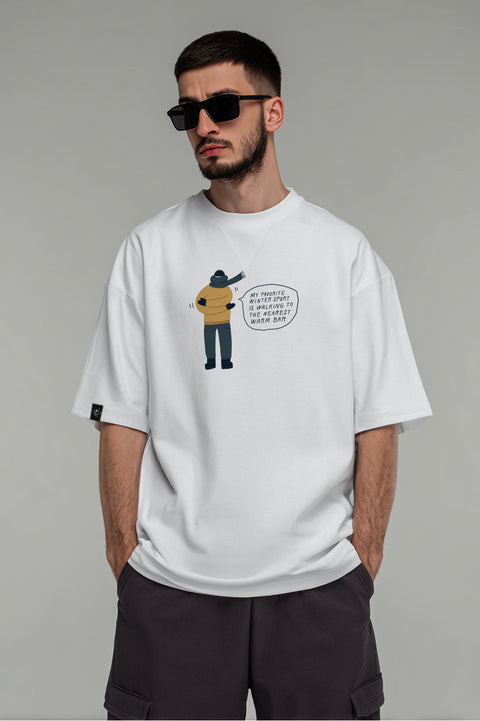 Oversize'owa koszulka unisex "Favorite winter sport"