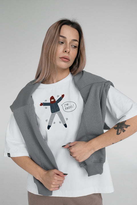 Oversized Unisex T-shirt "Snow angel"