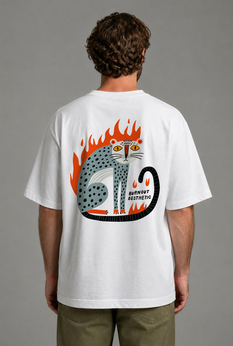 Oversize'owa koszulka "Burnout aesthetic"
