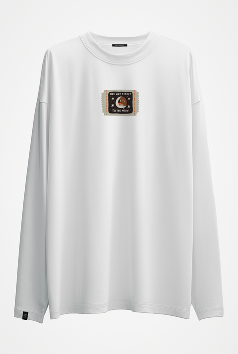 Oversized Long-Sleeve Shirt "One way ticket to the moon"