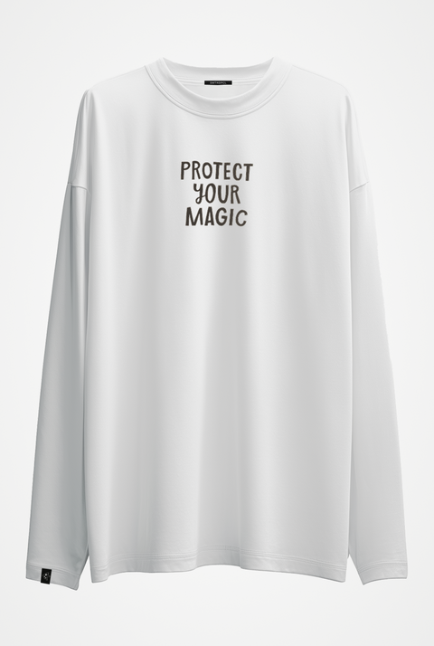 Oversized Long-Sleeve Shirt "Protect your magic"
