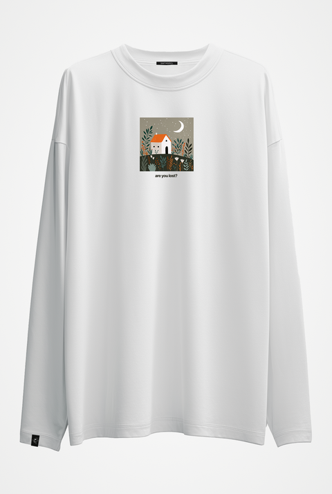 Oversized Long-Sleeve Shirt "Are you lost?"