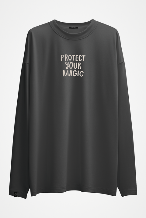 Oversized Long-Sleeve Shirt "Protect your magic"