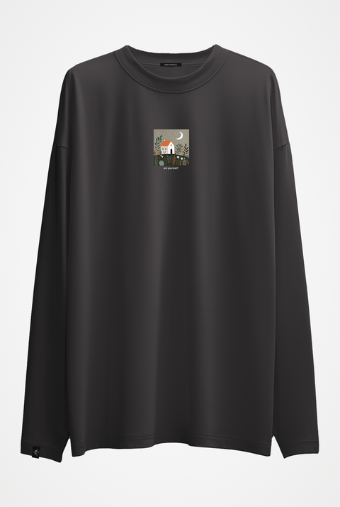 Oversized Long-Sleeve Shirt "Are you lost?"