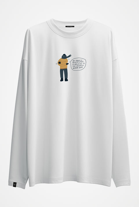 Oversized Unisex Long-Sleeve Shirt "Favorite winter sport"