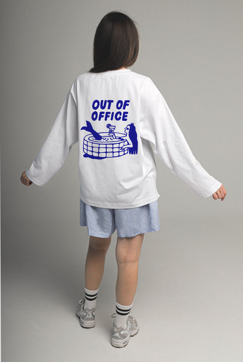Oversized Long-Sleeve Shirt "Out of office"