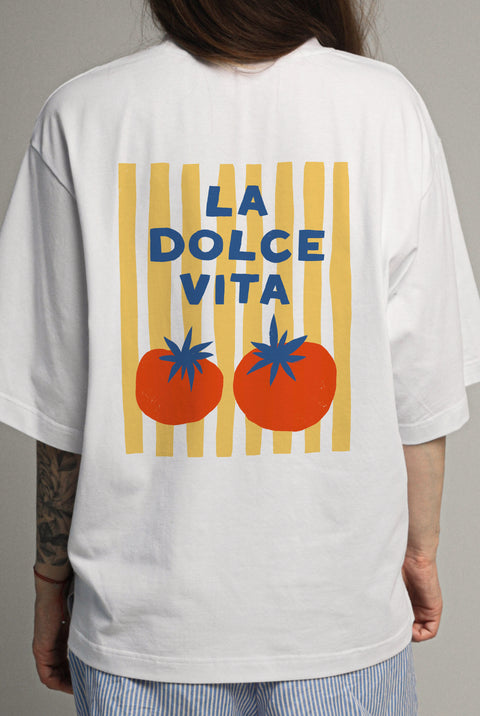 Oversized T-shirt "La Dolce Vita" (Stripes)