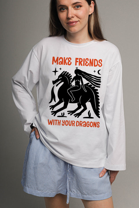 Oversized Long-Sleeve Shirt "Dragons"