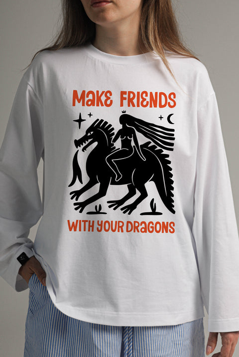 Oversized Long-Sleeve Shirt "Dragons"
